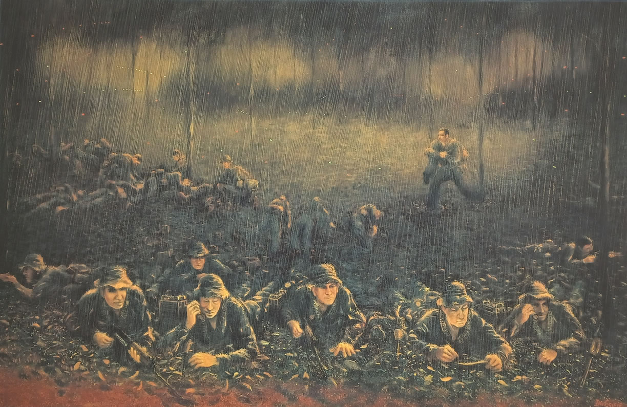 The Battle of Long Tan painting